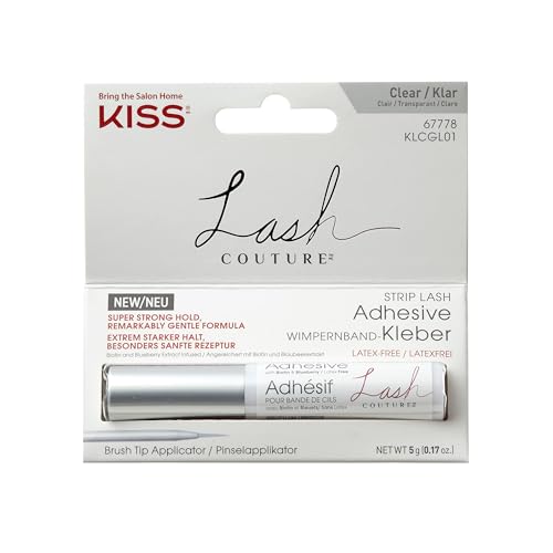 KISS Lash Couture, Lash Glue, Super Strong Strip Lash Adhesive, White, Includes Lash Adhesive, Long Lasting Wear, Can Be Used with Strip Lashes and Lash Clusters