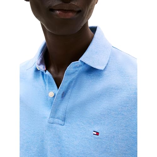 Image of Tommy Hilfiger Mens Short Sleeve Cotton Pique Polo Shirt in Regular Fit