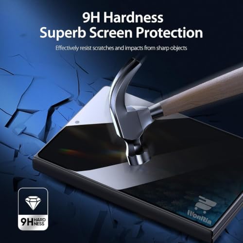 Image of WonRia 2+2 Pack - Privacy Tempered Guard Compatible with Samsung Galaxy Z Fold 8 Wide 5G with Camera Lens Ring Protector Screen Guard Protector | Anti-Spy - Installation Kit