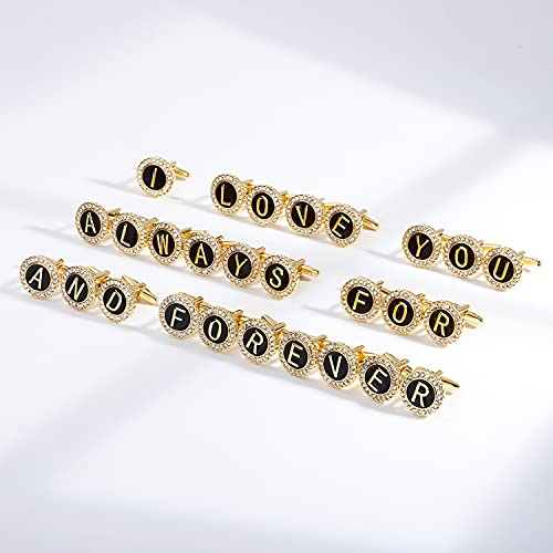 Hawson Cufflinks For Men 18K Gold Or Silver Color (A-Z Initial) Suitable For French Cuff Shirt And Dress Shirt, Men's Fashion Accessories Wedding Day Wearing, Men’s Jewelry Or Gifts For Him, Birthday Anniversary Father Day Gifts #TOP5