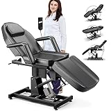 Icoget Electric Tattoo Bed Chair Height Adjustable Massage Salon Table - Folding Facial Bed for Beau