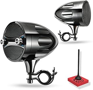 KSPEAKER Motorcycle Speakers Bluetooth Waterproof Radio Audio System Built-in Amplifier, 3 Inch Metal Mp3 Player, Great for ATV, Scooter Bike,12 Volt Vehicle, S7BL