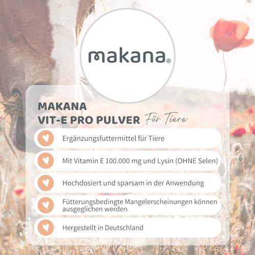 Makana VIT-E PRO Pulver für Pferde, OHNE SELEN, 1 kg
