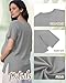 Riyiper 4 Pack Women's Maternity T Shirts, Short Sleeve Split Side Pregnancy Tee Tops Casual Loose Crewneck Maternity Clothes(Black, Light Heather Gray, White, Coffee,Medium)
