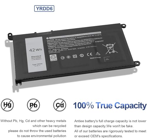 Wefly YRDD6 Laptop Battery Compatible for Dell Inspiron Latitude Vostro Series YRDD6 3 Cell 42Wh Battery VM732 1VX1H Laptop Battery - Image 4