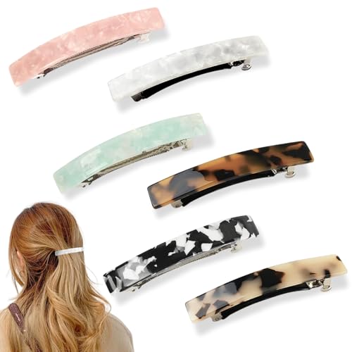 KEYRI 6 Pièces Barrette Cheveux Accessoires Cheveux Fille Barettes Cheveux Pince Cheveux Femme Noeud Cheveux Femme Coloré Pinces Automatiques pour Filles et...