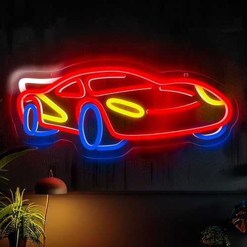 Car Neon Sign, Car LED Sign for Wall Decor, Racing Car