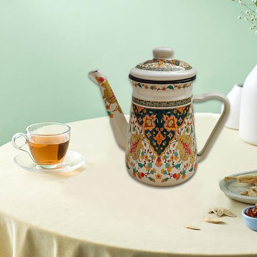 Bouilloire émaillée fleur d'orange 1,2 L au style rétro unique - 6