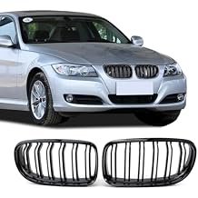 Front Grille Double Slats Front Grill for BMW E90 328i 318i 320i 323i 325i 330i 335i 2009-2011 - Front Kidney Grille ABS Glossy Black