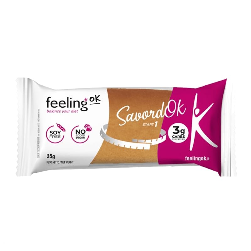 Feeling Ok Savoiardok 35 grammi Confezione da 15 Biscotti (Cocco)