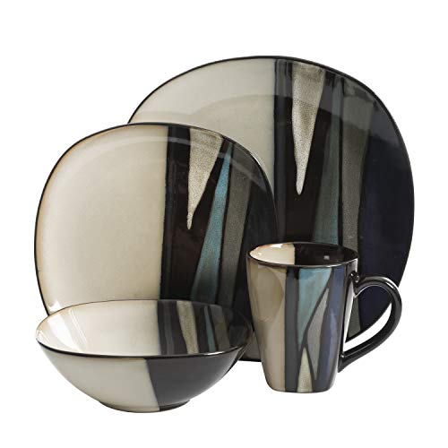 Gibson Elite Althea Reactive Dinnerware Set, Teal, Service for 4 (16pcs) - Image 3