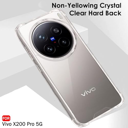 Image of TheGiftKart Crystal Clear Back Cover Case for Vivo X200 Pro 5G | 360 Degree Protection | Shock Proof Design | Transparent Back Cover Case for Vivo X200 Pro 5G (PC & TPU, Transparent Bumper)