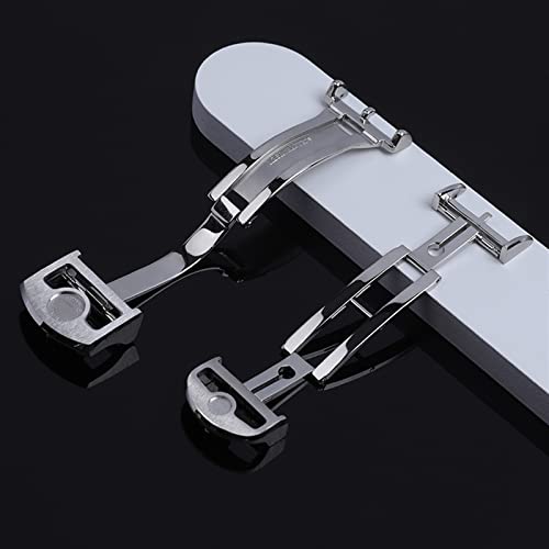 CYSUE 316L Stainless Steel 18mm Deployment Butterfly Watch Buckle For IWC Big Pilot Spitfire Leather Watchband Strap Folding Clasp3