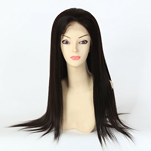 Wigsroyal Yaki Straight Full Lace Wigs With Silk Top 22 Inch Light Yaki Full Lace Silk Wigs Natural Medium Size