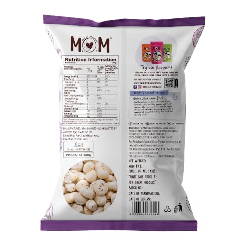 Image of MOM - Meal of the Moment, Roasted Premium Raw Makhana, 100g | Gluten Free | Anti Oxidants | MSG Free | Zero Trans Fat | No added Preservatives and No artificial Flavours (Pack of 3)