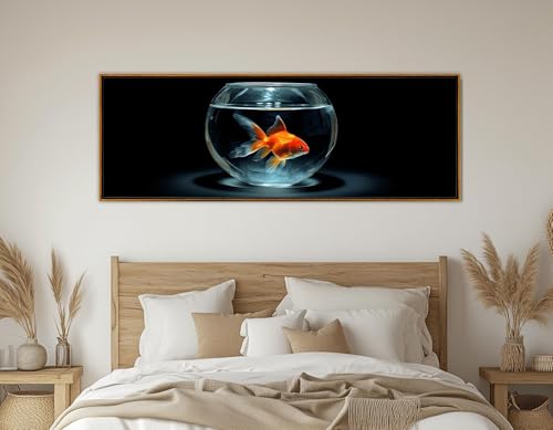 Décoration de la maison sans encombrement avec l'affiche de poissons rouges en toile 20x60