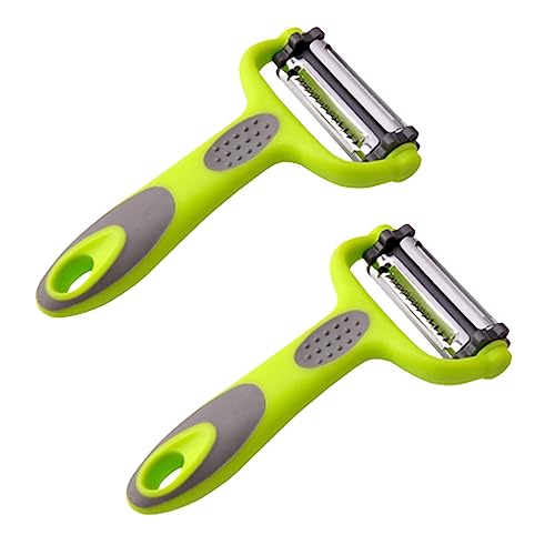 2 Pcs 3 in 1 Vegetable Peeler Multifunction Fruit Peeler Y Peeler Swivel Peeler Potato Peeler for Potato Carrot Kinds of Veg & Soft Skinned Fruit Green