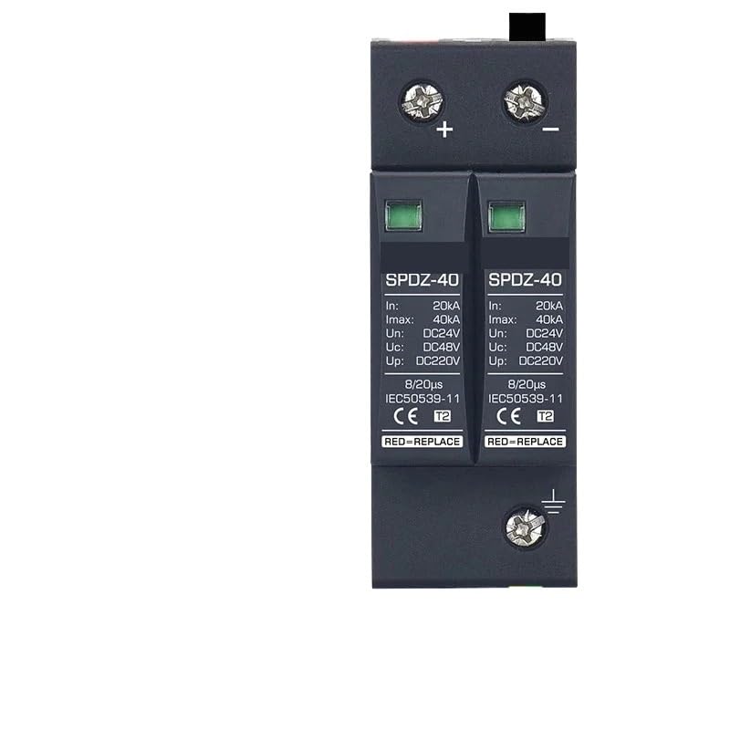 Surge Protector Protective Device Photovoltaic DC SPD 2P/3P DC12V 24V 48V 500V 690V 800V 1000V 20KA~40KA Lightning Protection(DC24V)
