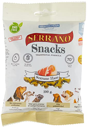 MEDITERRANEAN NATURAL Snacks Serrano Jamón para Perros, 100 gr (Pack of 1) Cover