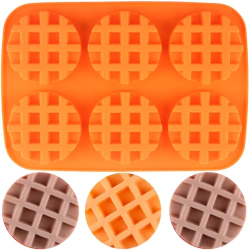 YIMINGMOLD 6 Cavity Round Waffle Silicone Chocolate Molds For Candy
