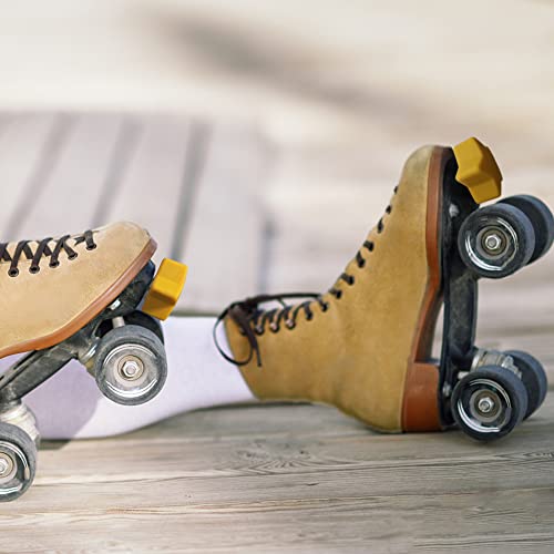 Tucana 1 Pari Star Shape 85A Rubber Roller Skate Stopper With 5/8” Bolt, Adjustable Rubber Plugs Brake Block Toe Stop, Skate Accessories Replacement For Double-Row, Durable, Non-Marking (Yellow) #TOP6