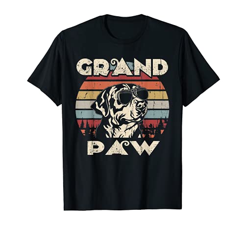 Grand Paw Greater Swiss Mountain Dog dog lovers vintage retr T-Shirt, Black
