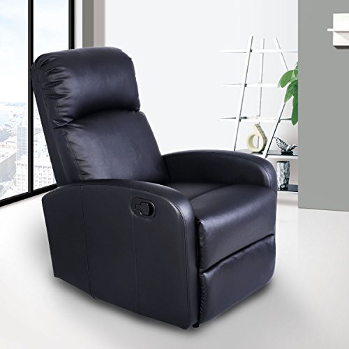 Giantex Massage Recliner Chair, Pu Leather Single Sofa Recliner, Heavy Padded Seat, 5 Vibration Modes, Home Theater Seating For Modern Living Room #TOP1