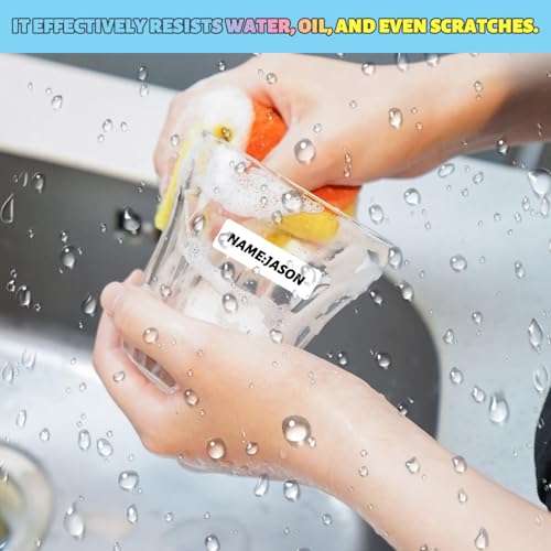 Zyiphor 6 Rollen Thermo Etikettenband 12x40mm Standard-laminiertes Büro-Etikettierband-Ersatz Wasserdicht Selbstklebende Etiketten Rolle für Zuhause, Büro, Schule