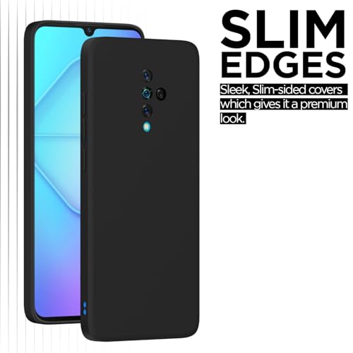 Image of Outlouders Back Cover for Vivo S1 Pro | Camera Protection | Durable Soft Matte Silicone Bumper Case (Black)