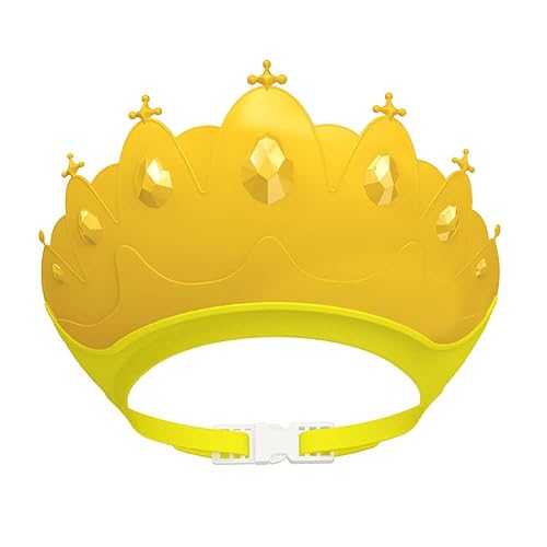 Gorro de ducha con corona para niños y niñas, suave y ajustable, protector de lavado de pelo de bebé, protector de baño, reutilizable, impermeable,