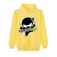 Ninja Kidz Kids sports hoodie Girl Print Jumper Boys Top (as8, age, 7_years, 8_years, regular, Yellow)
