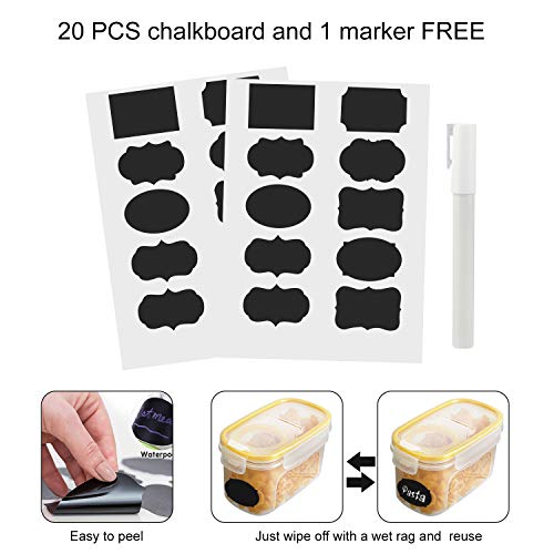 Cereal Container, VERONES Food Storage Containers 15 Pack Airtight Cereal Dispenser Set for Flour Snacks Nuts & Baking Supplies - Thumbnail 7