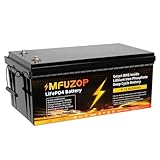 MFUZOP 12V 300Ah リン酸鉄リチウムイオンバッテリー 3840Wh LiFePO4 リチウム イオン 電池 内蔵200AのBMS 8000回以上サイクル リチウムイオンバッテリー適合RV キャンプ バックアップ、非常用電源、家庭用蓄電システム