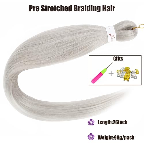 Pre-stretched Braiding Hair Professional Easy Crochet Braid Hair 26 Inch 8 Packs Hot Water Setting Soft Synthetic Braiding Hair Extension for Twist Senegalese Crochet Hair (26 inch - Image 2