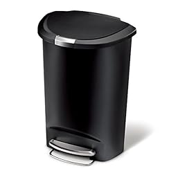 simplehuman 13 Gallon Semi-Round Kitchen Step Trash Can With Secure Slide Lock