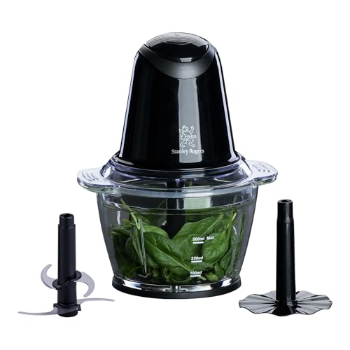 Stanley Rogers Standmixer und Multizerkleinerer, 500W mit 1L Glasbehälter, 4-Klingen-System plus Mixaufsatz, 2 Geschwindigkeitsstufen
