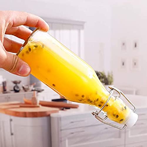 Image of Clip Top Preserve Bottles - 2 Pack of 500ml Clear Glass Bottles with Airtight Stoppers, Swing Top Bottles for Beer Brewing, Wine, Condiments, Beverages, Oil, Vinegar (Pack of 2)