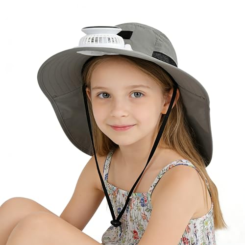 Chapeau à ventilateur solaire pour enfants, parfait en randonnée et camping d'été