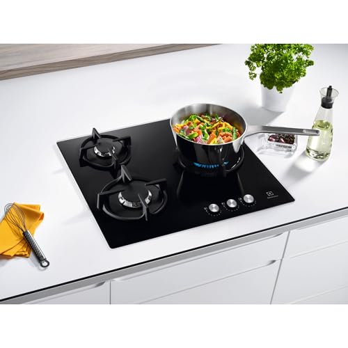 Electrolux KGE6633NOK Placa de gas de 60 cm y 3 zonas, Zona Wok, Mandos Frontales, Calor Instantaneo, Autoencendido electrónico, Termopar de Seguridad, inclue Inyectores para intercambio, Negro - imagen 7