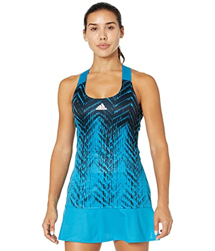 adidas Women's Prime Blue Y-Dress Tennis Dress, Sonic Aqua, Small