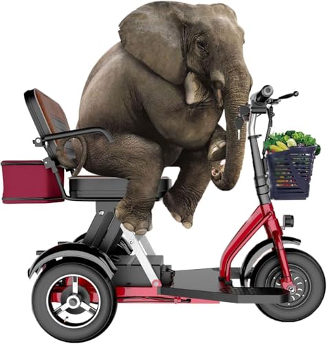 Mobility Scooters for Adults, Foldable Lightweight 3-Wheel Mobility Scooter, Scooter for Seniors with Charger And Basket, Comfortable Seat - Ideal For Elderly Disabled