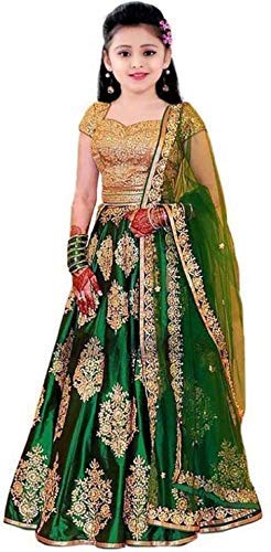 New Fashion Adda Girls Raw Silk Semi-stitched Lehenga Choli