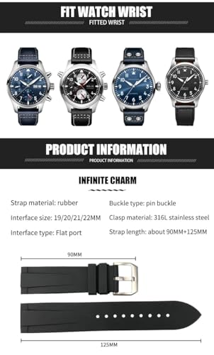 Correas de reloj suaves de silicona EZZON: confort total para IWC Big Pilot 2