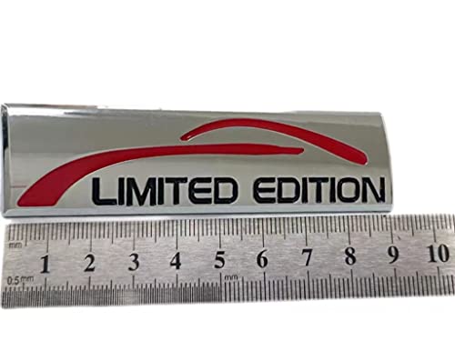 Image of 2X Chrome Metal Limited Edition Logo Car Emblem Premium 3D Sport Turbo Badge Auto Rear Trunk Sticker Side Fender Decal (Silver)