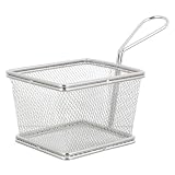 Cabilock Edelstahl Frittierkorb mit Ergonomischem Griff und Hitzeschutz für Pommes Frites und Frittierte Snacks zum Frittieren von Hühnchenflügeln und Anderen Speisen