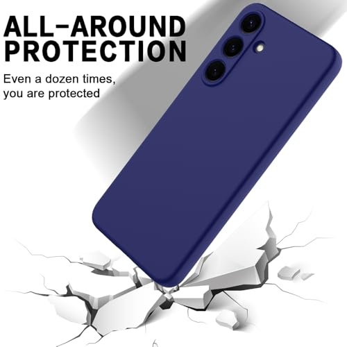 Image of Back Cover for Samsung Galaxy S25 FE 5G | Full Camera Protection | Premium Liquid Silicon Case | Flexible Bumper Case for Samsung Galaxy S25 FE 5G (Dark Blue)
