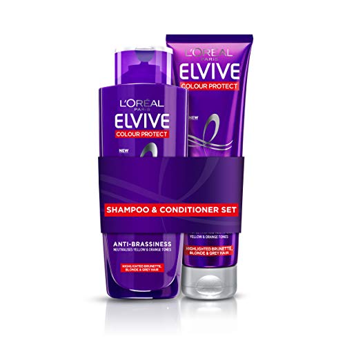 LOreal Elvive Colour Protect Anti-Brassiness Purple Shampoo & Conditioner Set (200ml + 150ml)