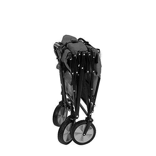 Macsports Double Decker Wagons Carts Heavy Duty Foldable Outdoor Collapsible Cart Portable Lightweight Utility Cart, All Terrain Sports Wagon For Camping Gear, Groceries, And More (Gray With Straps) #TOP5