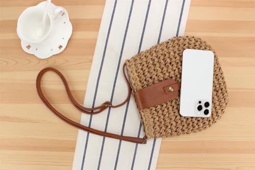 Solyinne Shoulder Bag for Women Straw Handbag Mini Summer Beach Crossbody Handwoven Beach Straw Bag3