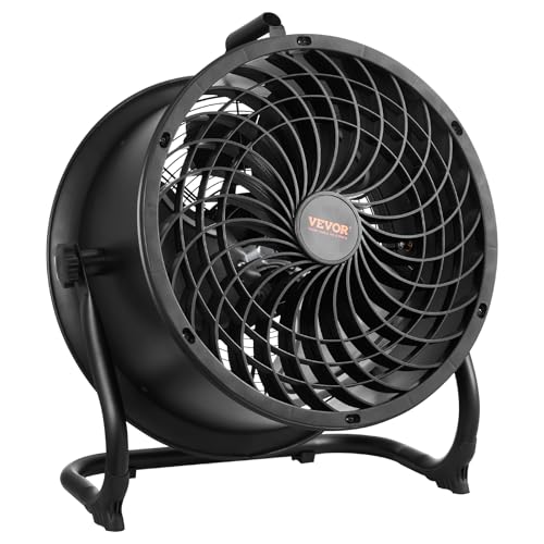 VEVOR Ventilador de Piso de Alta Velocidad de 3 Velocidades, 2520 CFM, Inclinación de 360°, Flujo de Aire de 7,2 m/s, para el Gimnasio, la Tienda Comercial y el Dormitorio, 254 x 508 x 584 mm